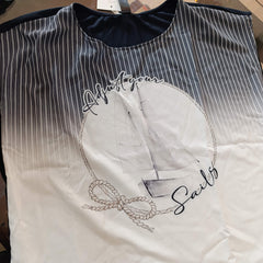 T SHIRT FEMININA AMPLA NAVY GATABAKANA ORIGINAL