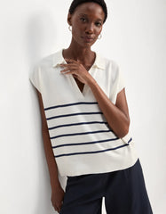 BLUSA FEMININA TRICOT AMPLA LISTRADA SHOULDER ORIGINAL  012514329013