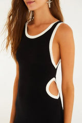 VESTIDO FEMININO BICOLOR RECORTE FARM ORIGINAL 358087