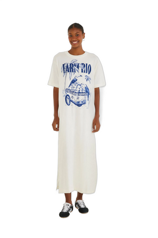 VESTIDO FEMININO MIDI COCO GELADO AZUL FARM ORIGINAL 348425