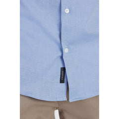 CAMISA MASCULINA SLIM FIO EGIPCIO MAQUINETADA AZUL CLARO ARAMIS ORIGINAL ML.02.0244003