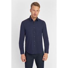 CAMISA MASCULINA SLIM SARJA ALGODAO PIMA MARINHO ESCURO ARAMIS ORIGINAL ML.02.0087372